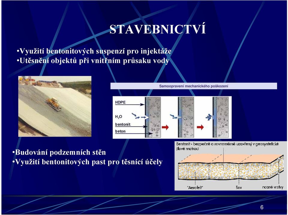 vody Samoopravení mechanického poškození Budování