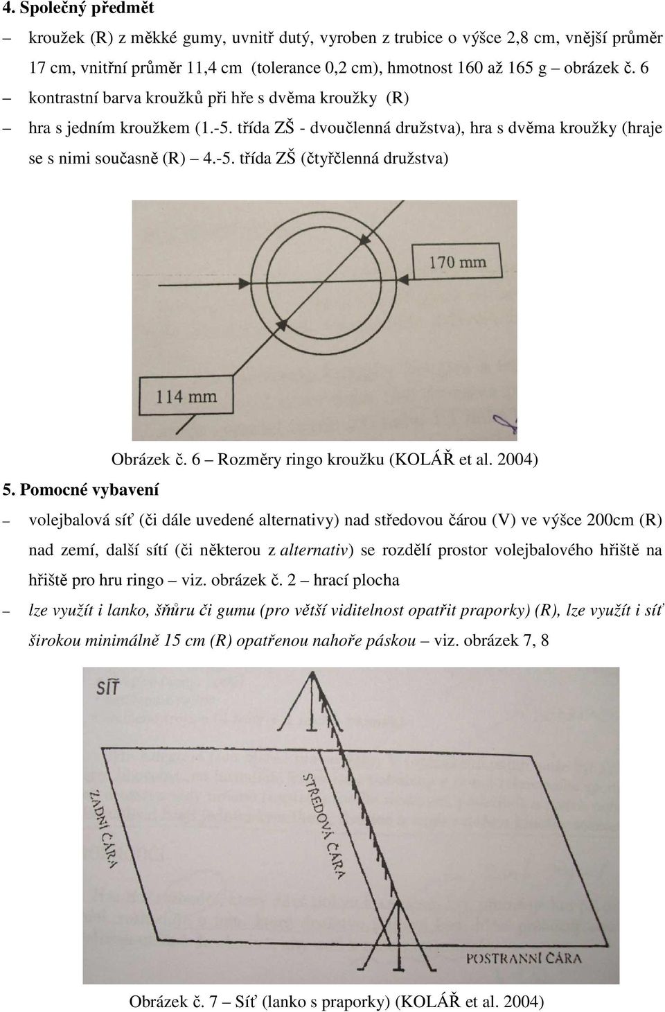 6 Rozměry ringo kroužku (KOLÁŘ et al. 2004) 5.