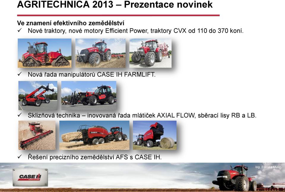 Nová řada manipulátorů CASE IH FARMLIFT.