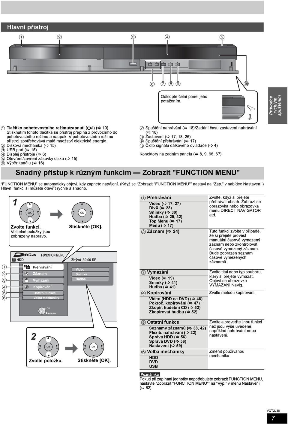 V pohotovostním režimu přístroj spotřebovává malé množství elektrické energie.