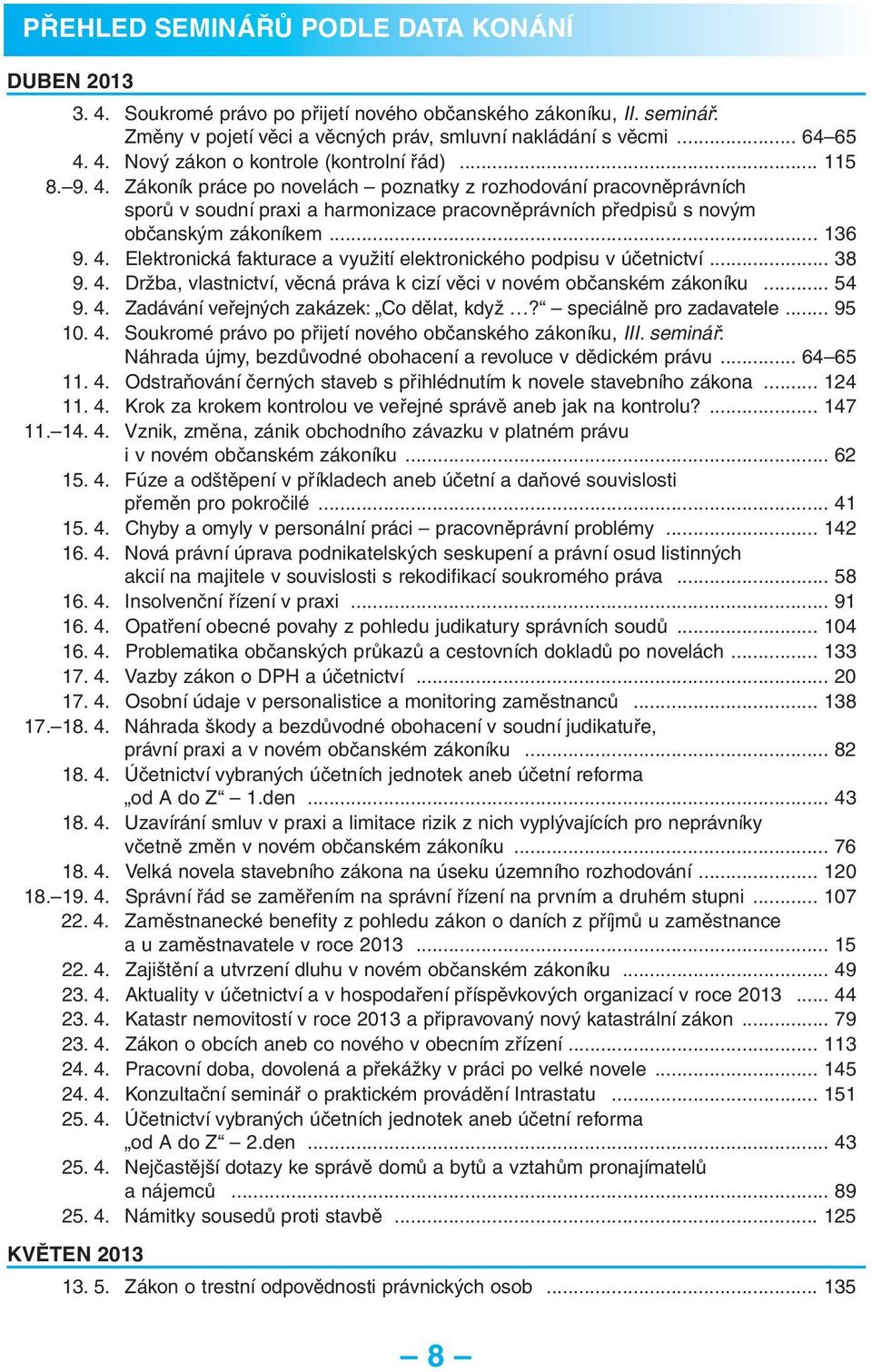 .. 38 9. 4. Držba, vlastnictví, věcná práva k cizí věci v novém občanském zákoníku... 54 9. 4. Zadávání veřejných zakázek: Co dělat, když? speciálně pro zadavatele... 95 10. 4. Soukromé právo po přijetí nového občanského zákoníku, III.