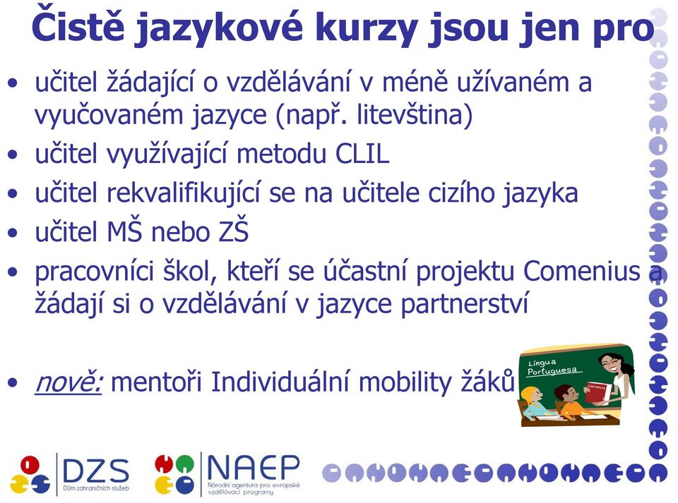 litevština) učitel využívající metodu CLIL učitel rekvalifikující se na učitele cizího