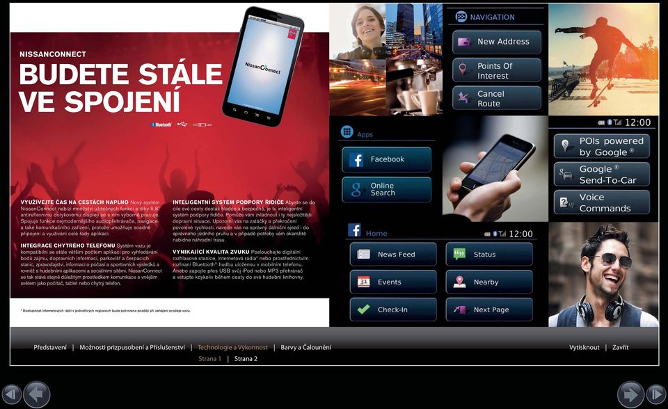 INTEGRACE CHYTRÉHO TELEFONU Systém vozu je kompatibilní se stále větším počtem aplikací pro vyhledávání bodů zájmu, dopravních informací, parkovišť a čerpacích stanic, zpravodajství, informací o