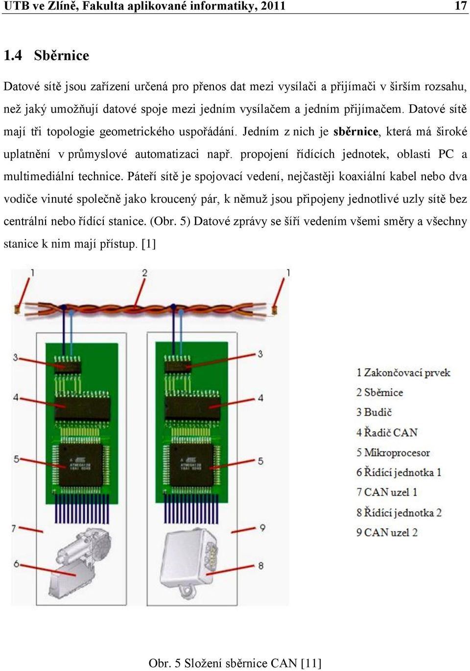 Datové sítě mají tři topologie geometrického uspořádání. Jedním z nich je sběrnice, která má široké uplatnění v prŧmyslové automatizaci např.