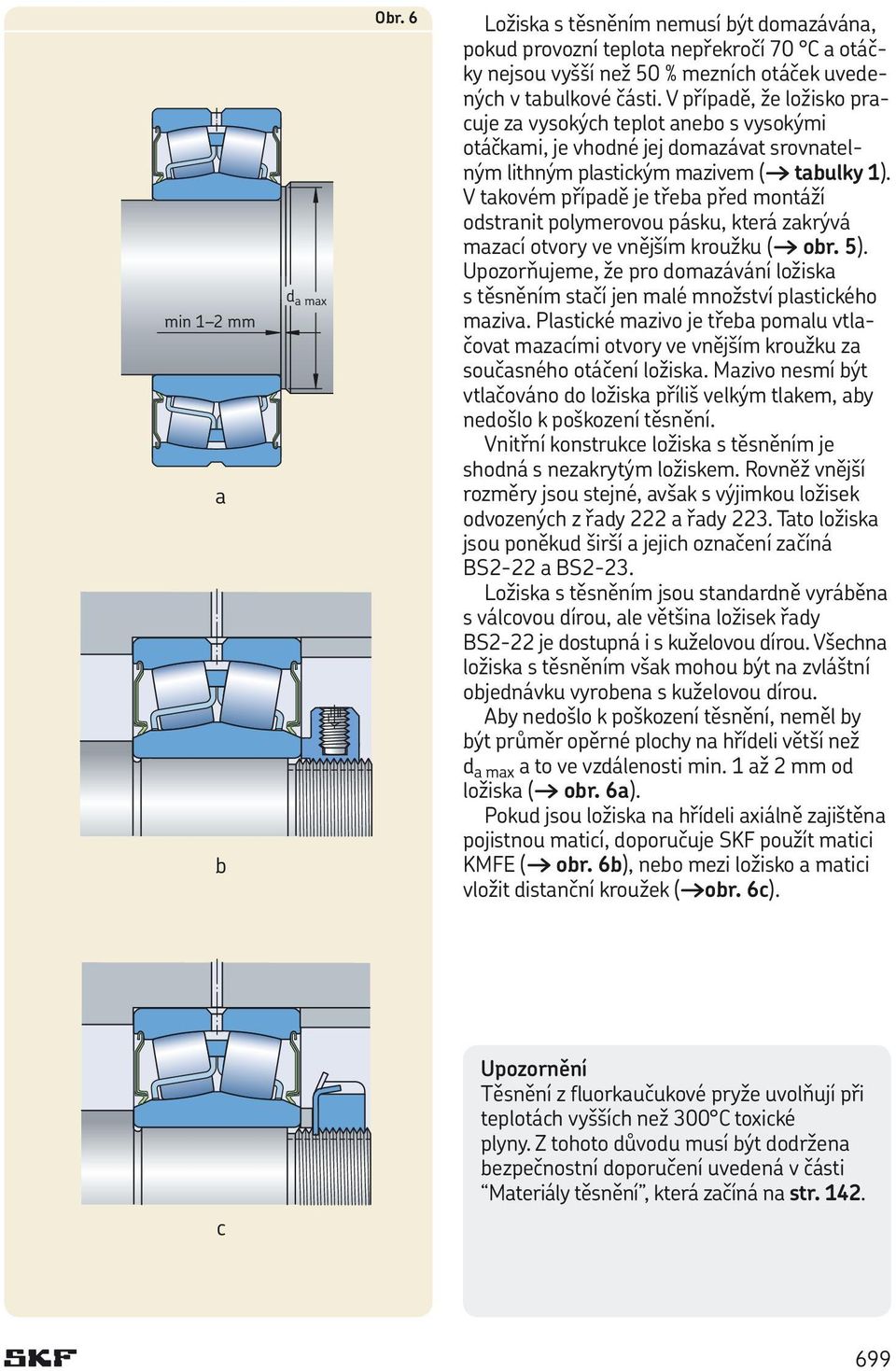 V takovém případě je třeba před montáží odstranit polymerovou pásku, která zakrývá mazací otvory ve vnějším kroužku ( obr. 5).