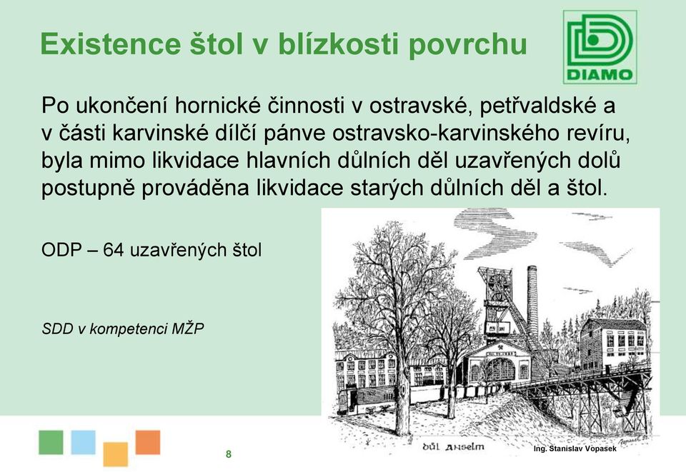 likvidace hlavních důlních děl uzavřených dolů postupně prováděna likvidace starých