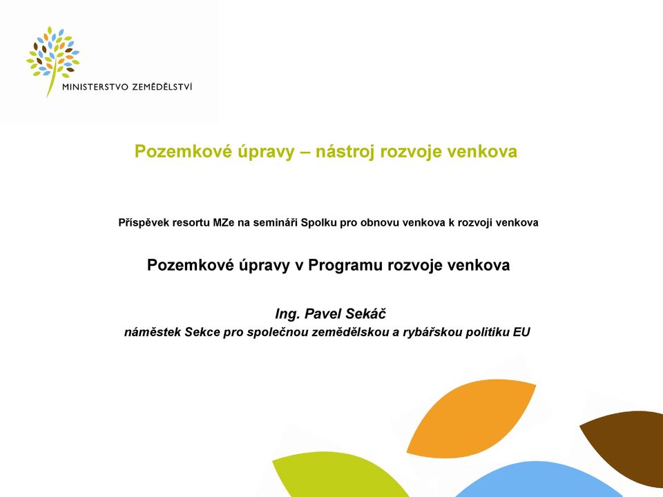 Pozemkové úpravy v Programu rozvoje venkova Ing.