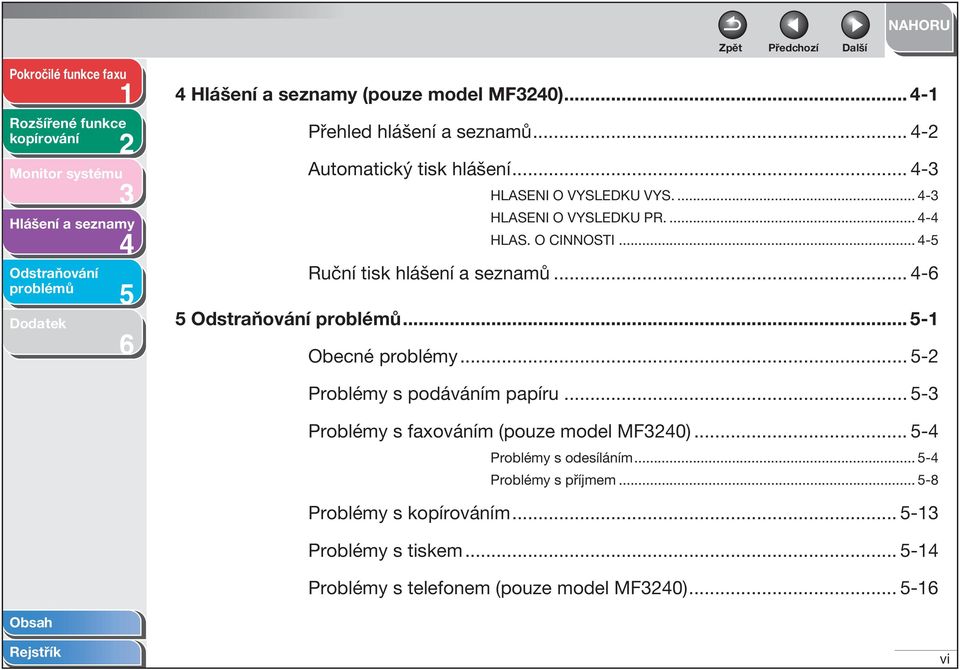 .. - Problémy s podáváním papíru... - Problémy s faxováním (pouze model MF0)... - Problémy s odesíláním.