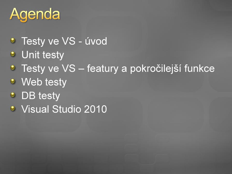 pokročilejší funkce Web