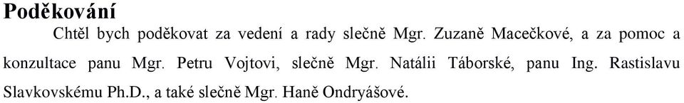 Petru Vojtovi, slečně Mgr. Natálii Táborské, panu Ing.