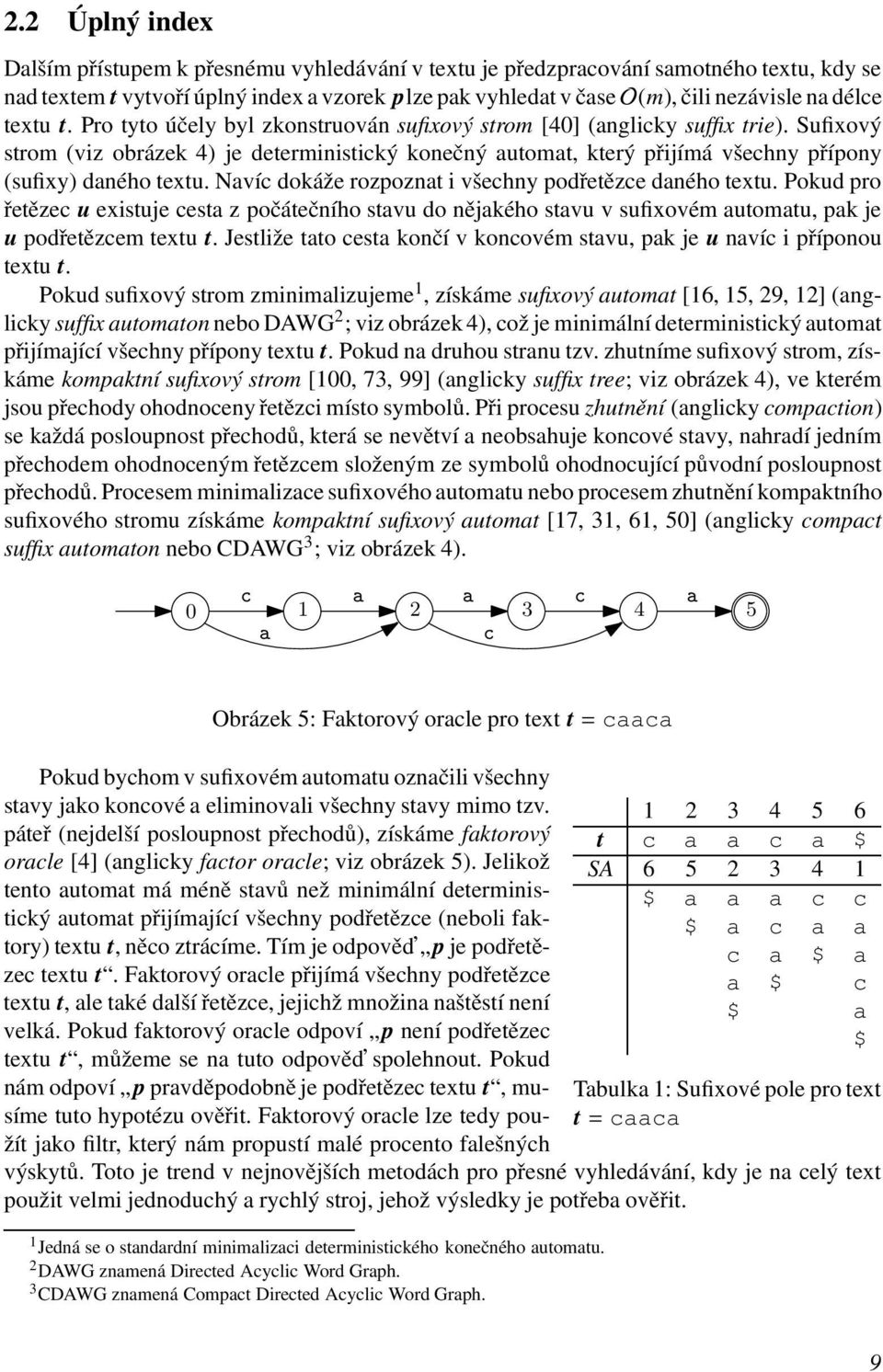 Nvíc dokáže rozpoznt i všechny podřetězce dného textu. Pokud pro řetězec u existuje cest z počátečního stvu do nějkého stvu v sufixovém utomtu, pk je u podřetězcem textu t.