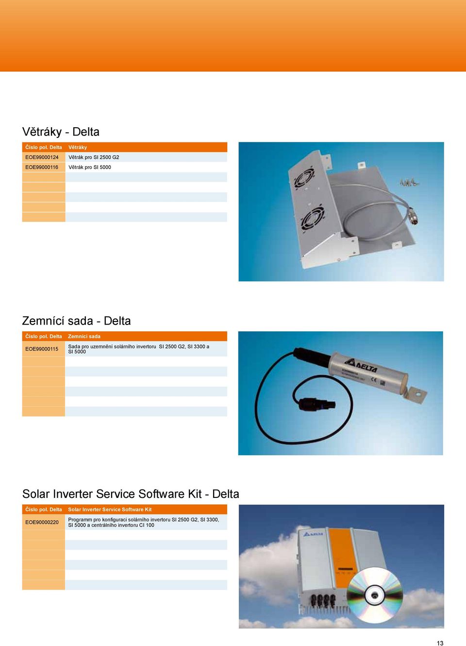 Delta EOE99000115 Zemnící sada Sada pro uzemnění solárního invertoru SI 2500 G2, SI 3300 a SI 5000 Solar Inverter