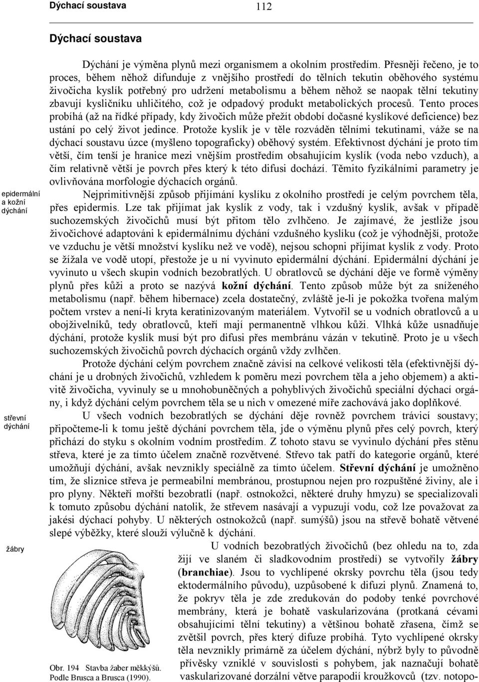 Přesněji řečeno, je to proces, během něhož difunduje z vnějšího prostředí do tělních tekutin oběhového systému živočicha kyslík potřebný pro udržení metabolismu a během něhož se naopak tělní tekutiny