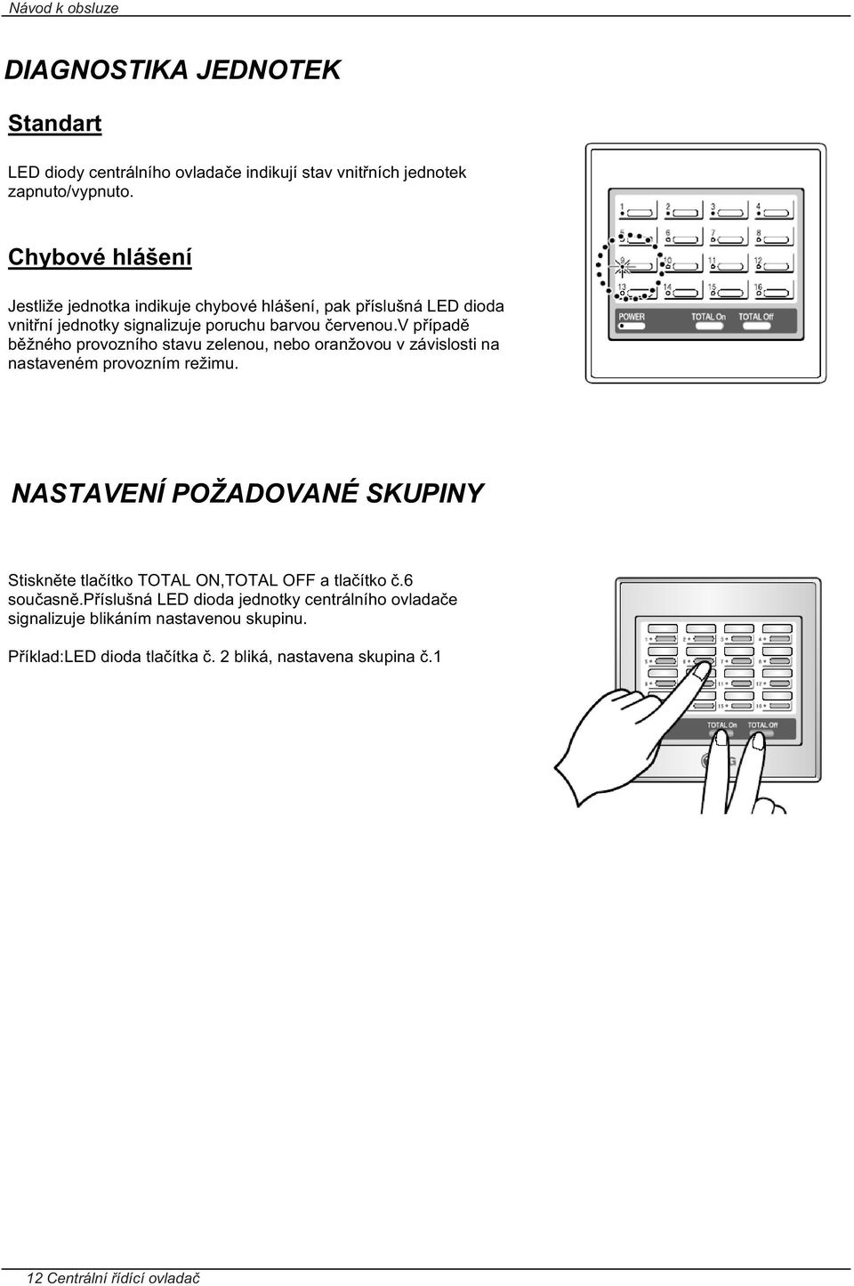 v p ípad b žného provozního stavu zelenou, nebo oranžovou v závislosti na nastaveném provozním režimu.