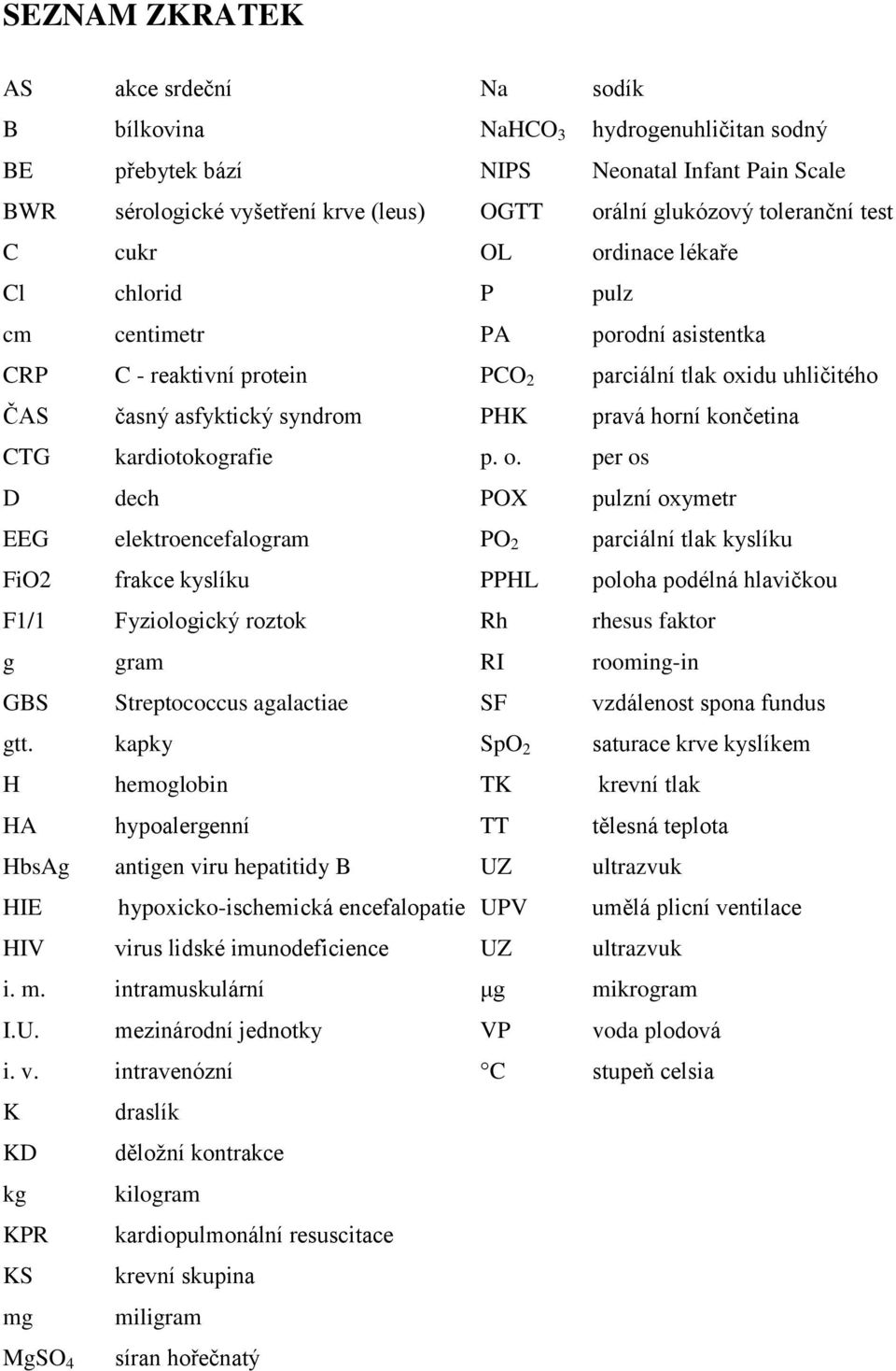 horní končetina CTG kardiotokografie p. o.