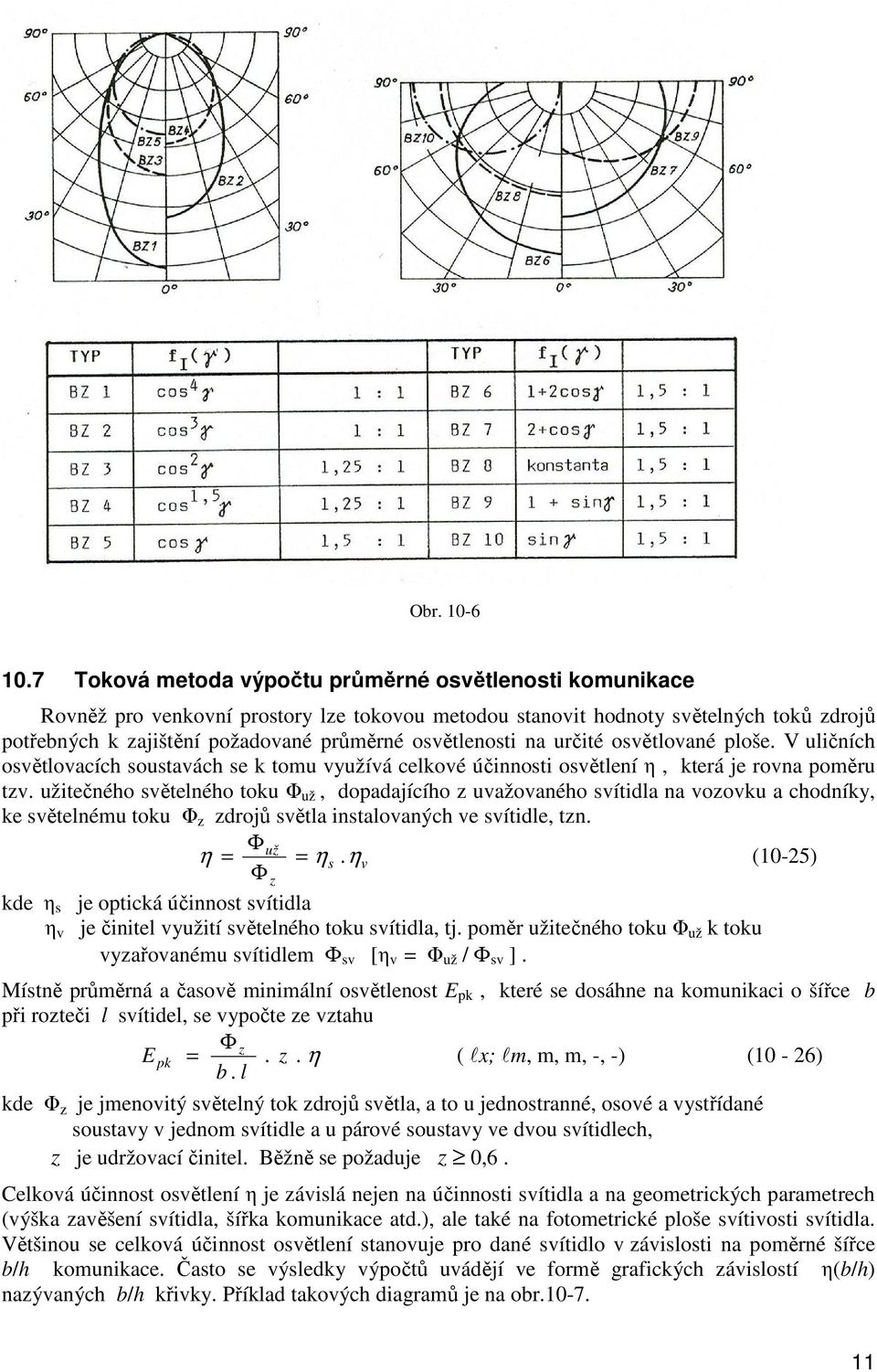 osvětlenosti na určité osvětlované ploše. V uličních osvětlovacích soustavách se k tomu využívá celkové účinnosti osvětlení η, která je rovna poměru tzv.
