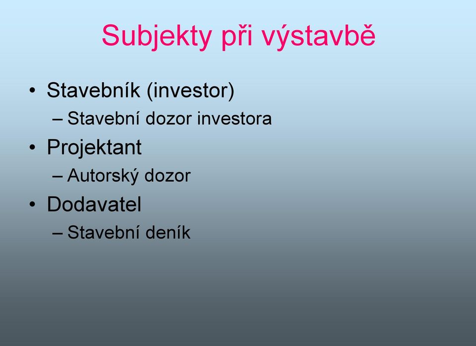 dozor investora Projektant