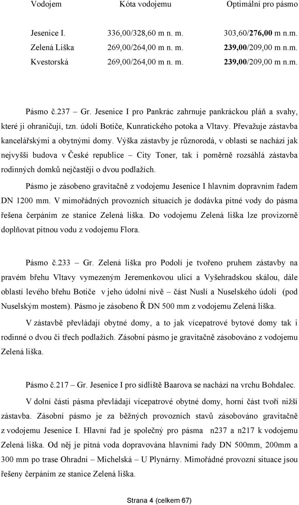 Výška zástavby je různorodá, v oblasti se nachází jak nejvyšší budova v České republice City Toner, tak i poměrně rozsáhlá zástavba rodinných domků nejčastěji o dvou podlaţích.