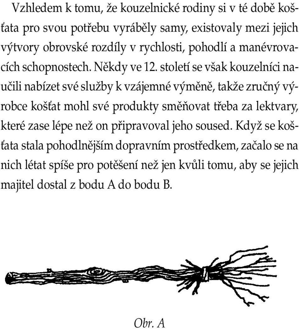 století se však kouzelníci naučili nabízet své služby k vzájemné výměně, takže zručný výrobce košťat mohl své produkty směňovat třeba za