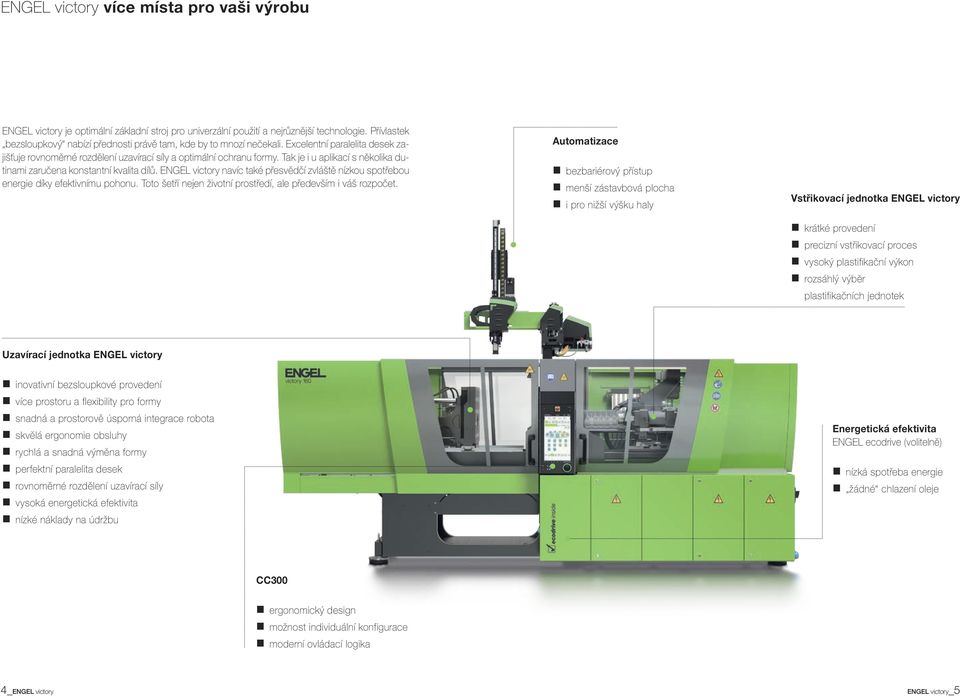 Tak je i u aplikací s několika dutinami zaručena konstantní kvalita dílů. ENGEL victory navíc také přesvědčí zvláště nízkou spotřebou energie díky efektivnímu pohonu.