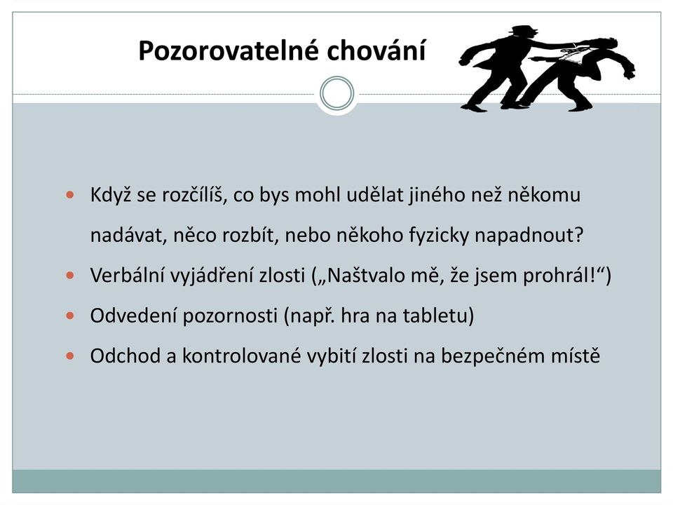 Verbální vyjádření zlosti ( Naštvalo mě, že jsem prohrál!