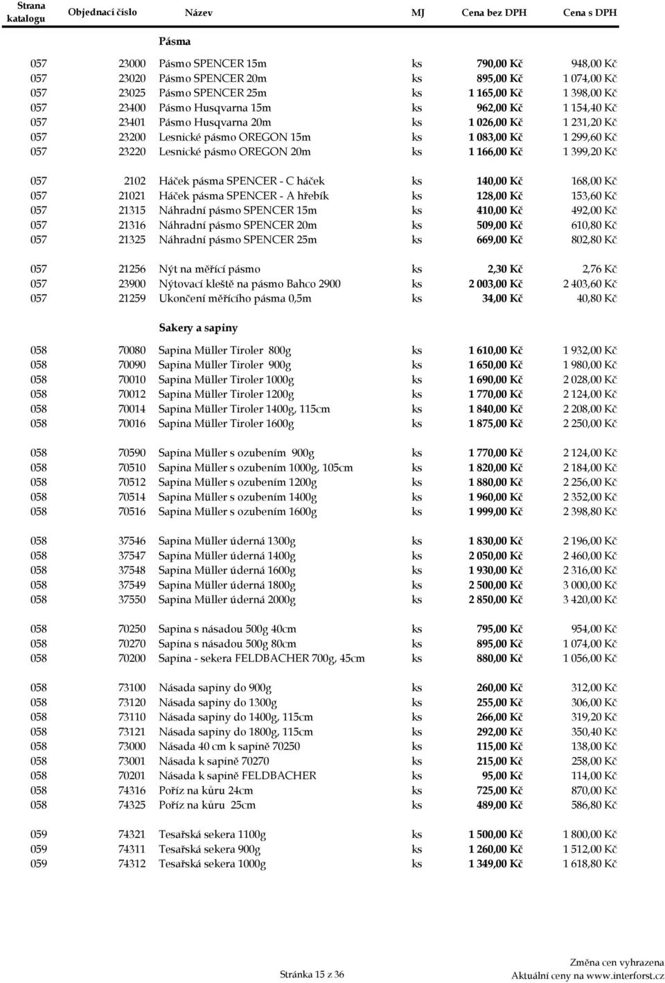 1399,20 Kč 057d 2102 Háček pásma SPENCER - C háček ks 140,00 Kč 168,00 Kč 057e 21021 Háček pásma SPENCER - A hřebík ks 128,00 Kč 153,60 Kč 057fa 21315 Náhradní pásmo SPENCER 15m ks 410,00 Kč 492,00