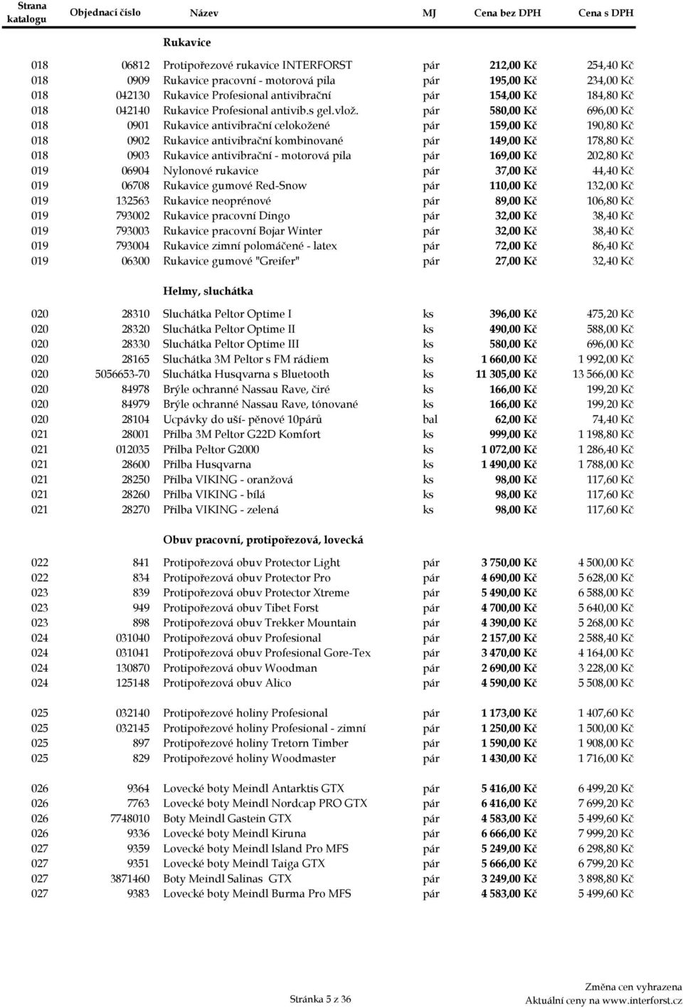 pár 580,00 Kč 696,00 Kč 018e 0901 Rukavice antivibrační celokožené pár 159,00 Kč 190,80 Kč 018f 0902 Rukavice antivibrační kombinované pár 149,00 Kč 178,80 Kč 018g 0903 Rukavice antivibrační -