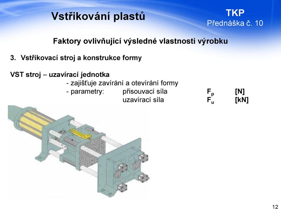 uzavírací jednotka - zajišťuje zavírání a otevírání