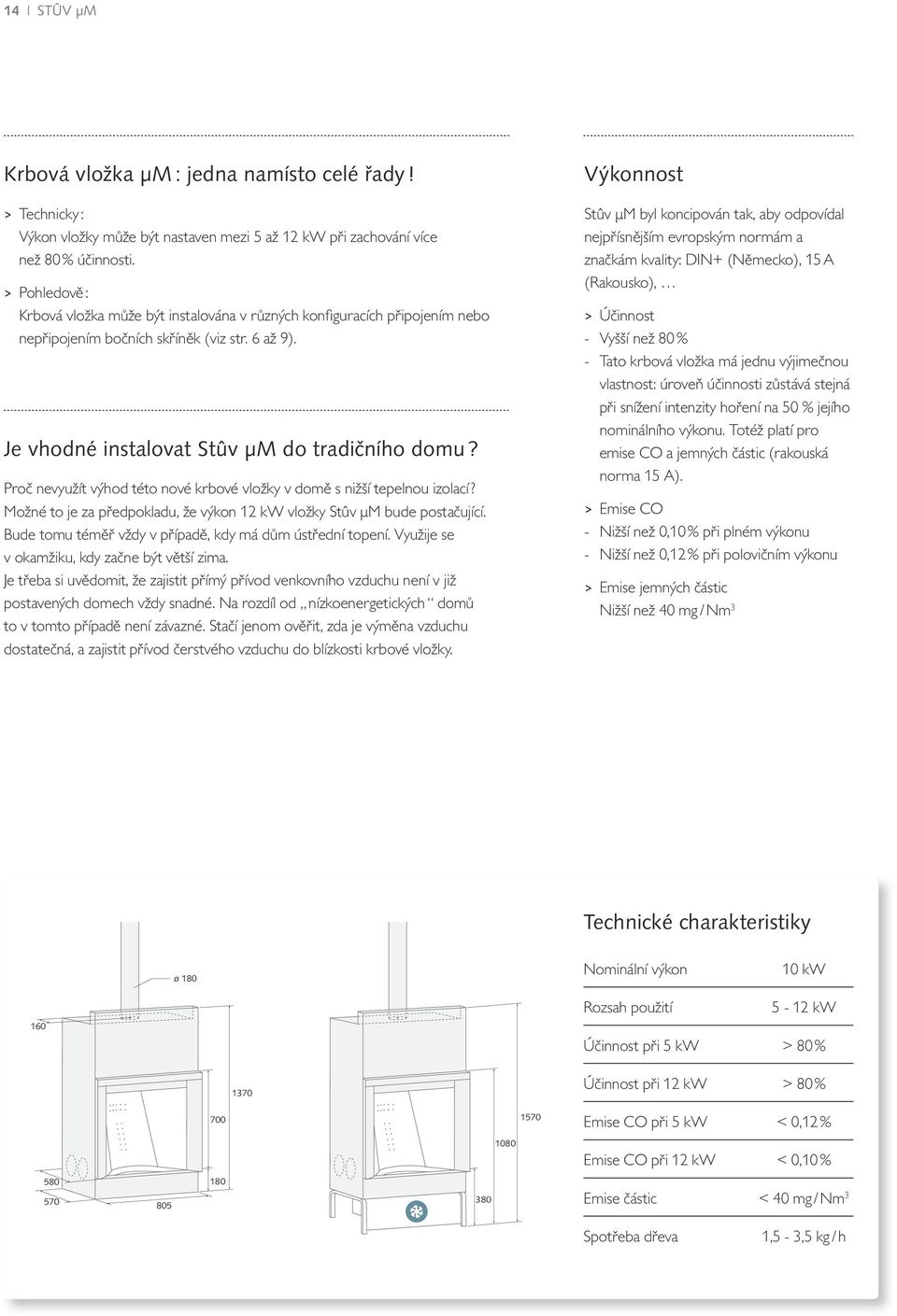 Proč nevyužít výhod této nové krbové vložky v domě s nižší tepelnou izolací? Možné to je za předpokladu, že výkon 12 kw vložky Stûv µm bude postačující.