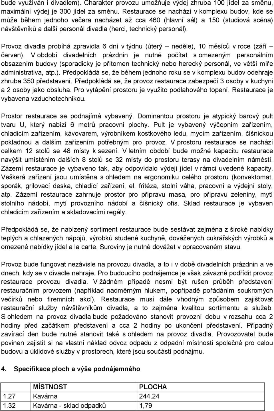 Provoz divadla probíhá zpravidla 6 dní v týdnu (úterý neděle), 10 měsíců v roce (září červen).