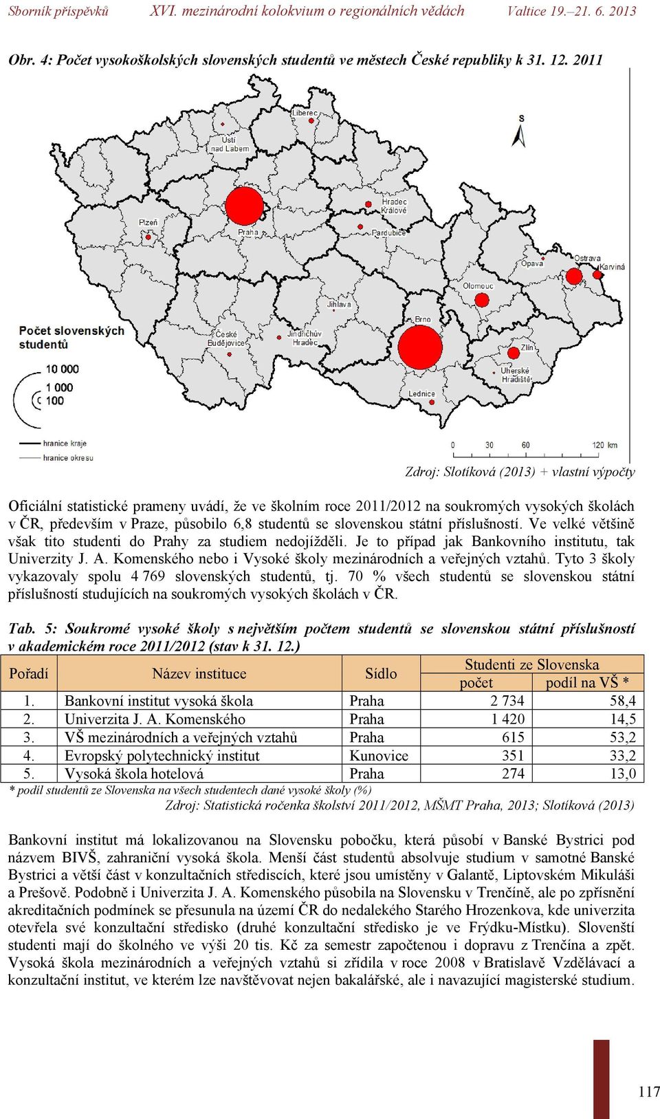 slovenskou státní příslušností. Ve velké většině však tito studenti do Prahy za studiem nedojížděli. Je to případ jak Bankovního institutu, tak Univerzity J. A.