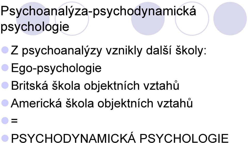 Ego-psychologie Britská škola objektních vztahů