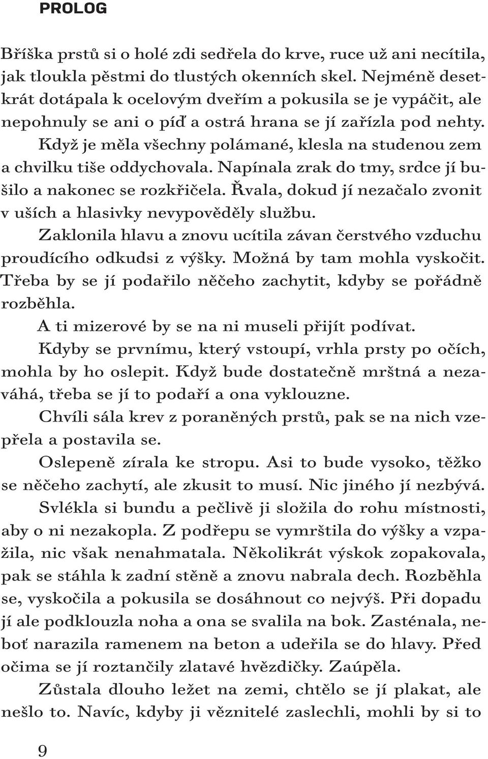 Nejméně desetkrát dotápala k ocelovým dveřím a pokusila se je vypáčit, ale nepohnuly se ani o píď a ostrá hrana se jí zařízla pod nehty.