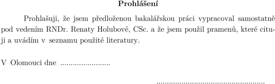 Renaty Holubové, CSc.