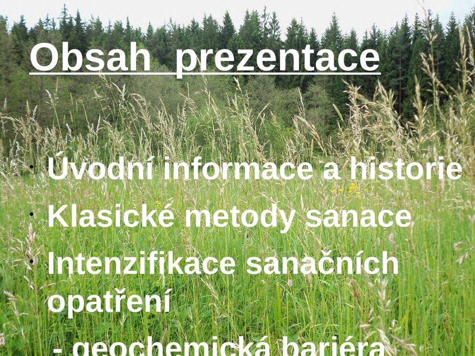 Klasické metody sanace