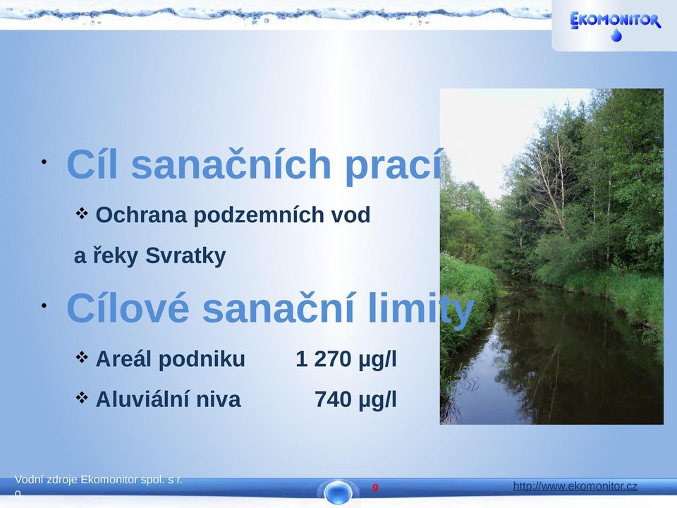 Cílové sanační limity v Areál