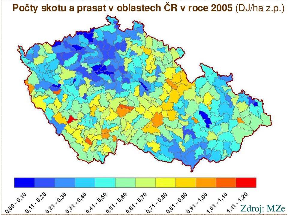 oblastech ČR v