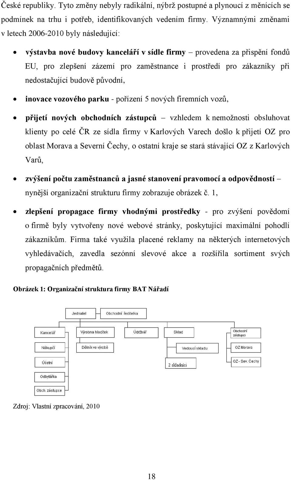 nedostačující budově původní, inovace vozového parku - pořízení 5 nových firemních vozů, přijetí nových obchodních zástupců vzhledem k nemožnosti obsluhovat klienty po celé ČR ze sídla firmy v