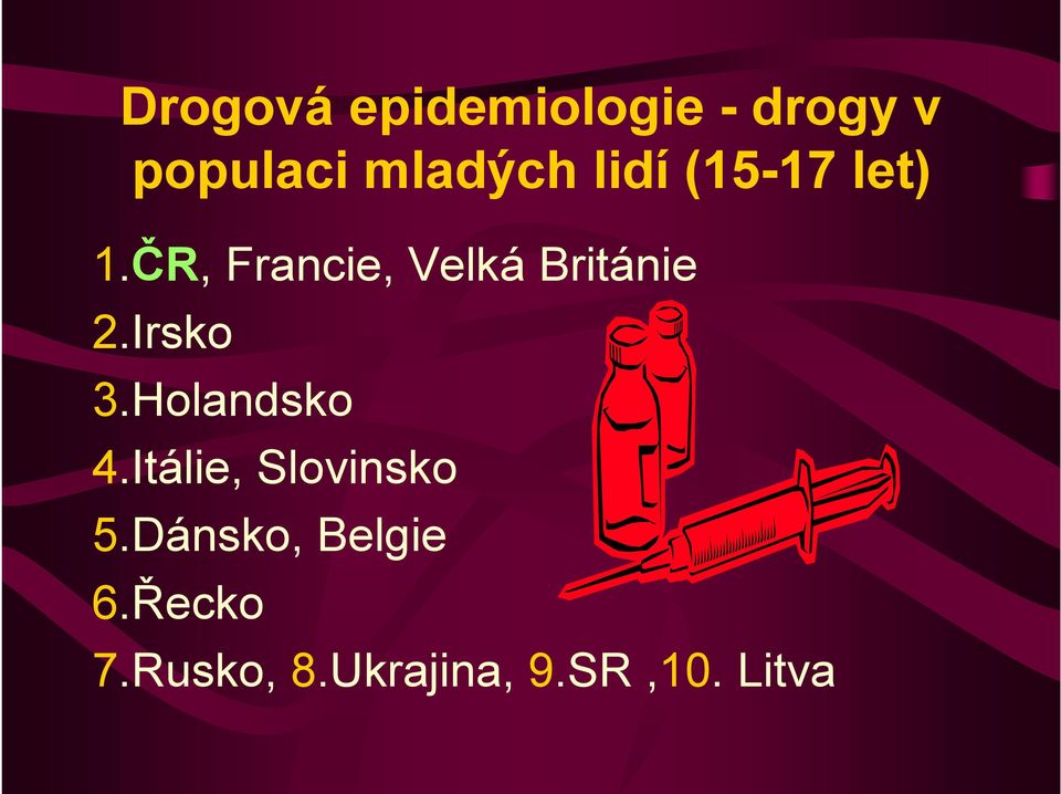 Holandsko 4.Itálie, Slovinsko 5.