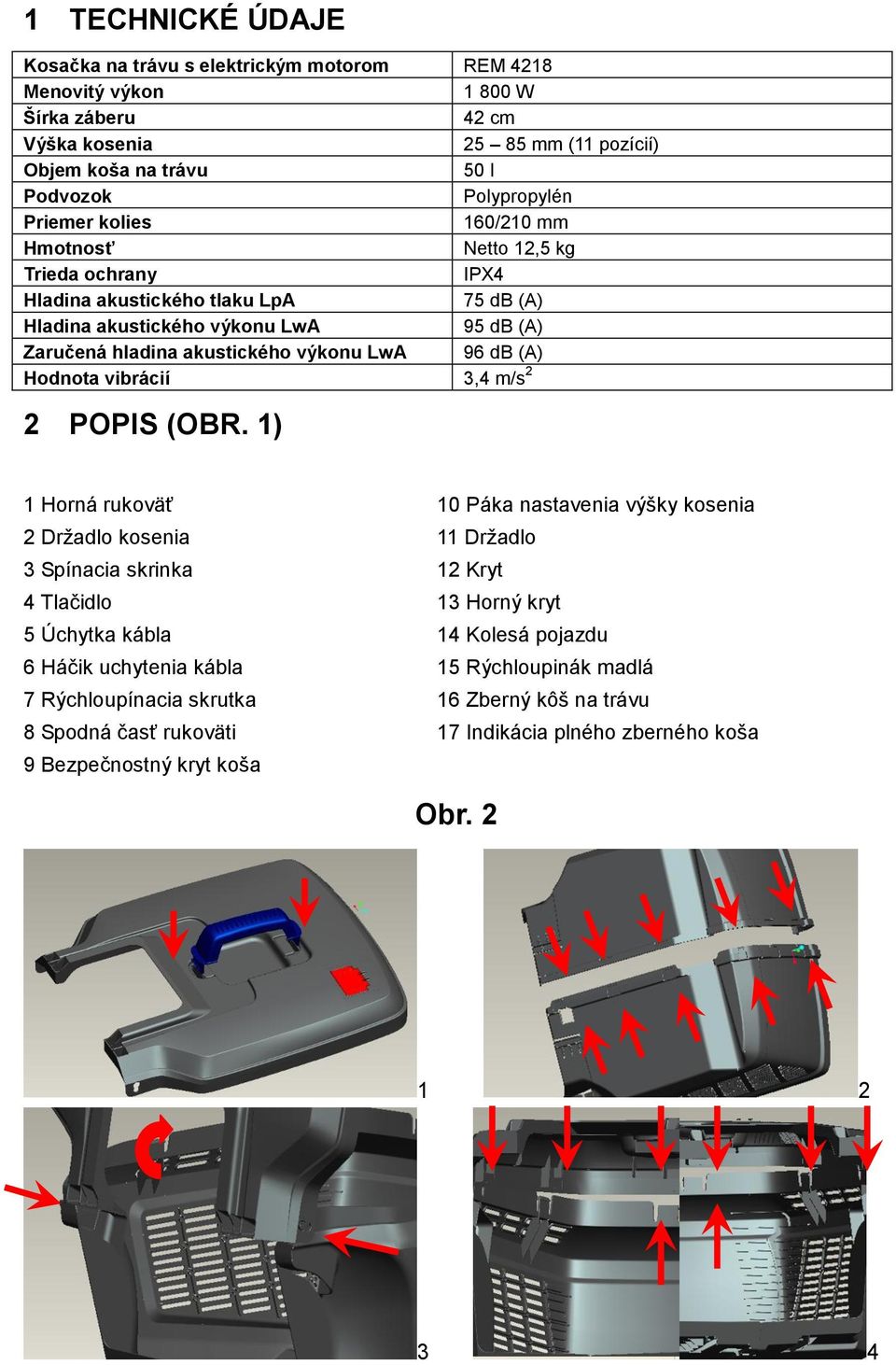 (A) Hodnota vibrácií 3,4 m/s 2 2 POPIS (OBR.