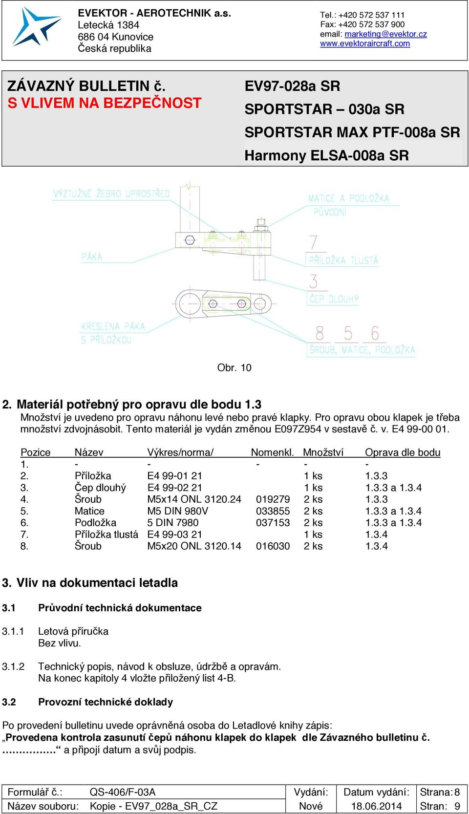 Čep dlouhý E4 99-02 21 1 ks 1.3.3 a 1.3.4 4. Šroub M5x14 ONL 3120.24 019279 2 ks 1.3.3 5. Matice M5 DIN 980V 033855 2 ks 1.3.3 a 1.3.4 6. Podložka 5 DIN 7980 037153 2 ks 1.3.3 a 1.3.4 7.