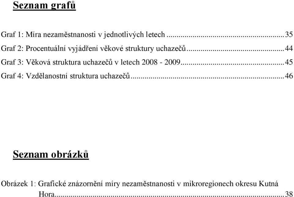 .. 44 Graf 3: Věková struktura uchazečů v letech 2008-2009.