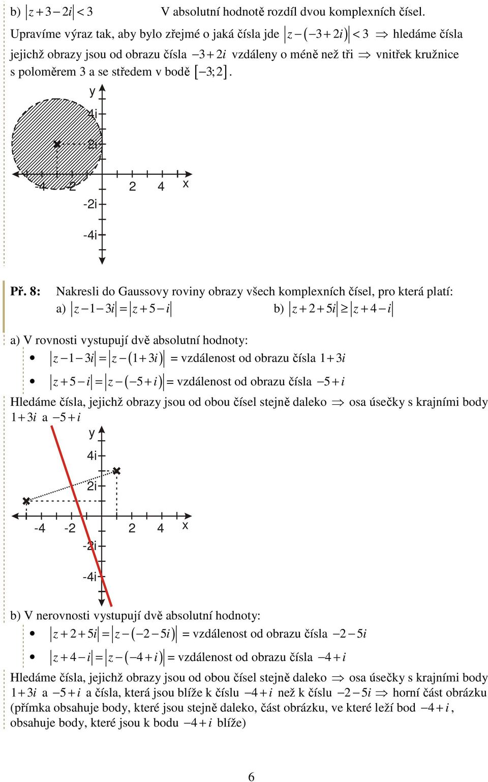 s poloměrem 3 a se středem v bodě [ ] i -4-4 x -i Př.