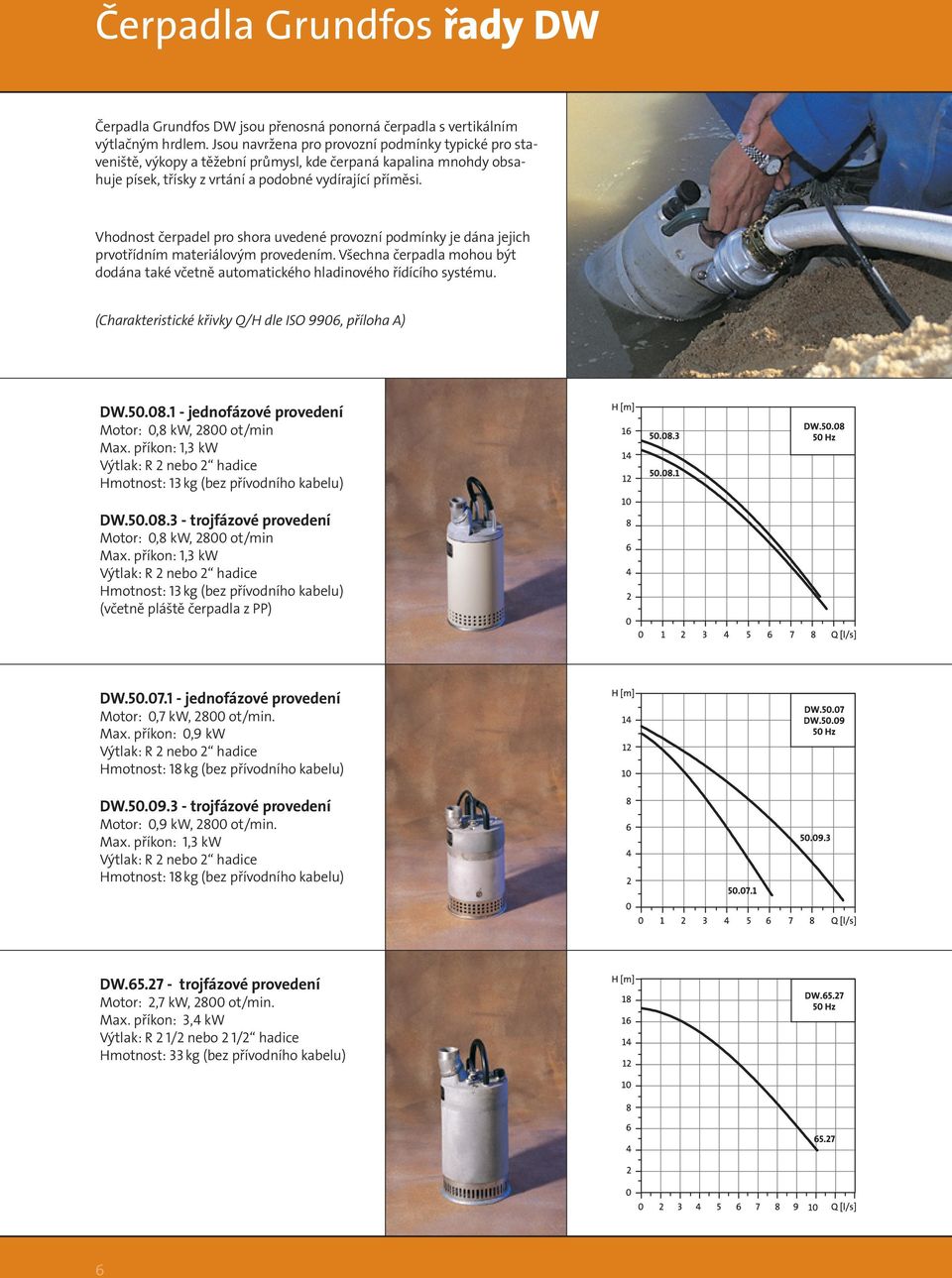 Vhodnost čerpadel pro shora uvedené provozní podmínky je dána jejich prvotřídním materiálovým provedením. Všechna čerpadla mohou být dodána také včetně automatického hladinového řídícího systému.