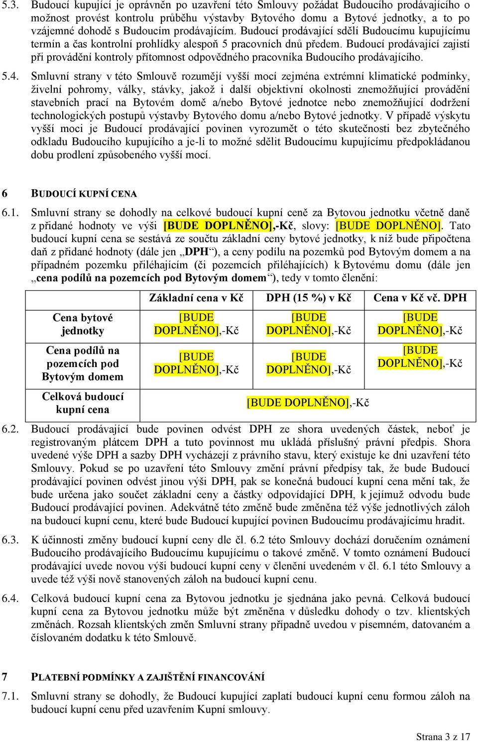 Budoucí prodávající zajistí při provádění kontroly přítomnost odpovědného pracovníka Budoucího prodávajícího. 5.4.