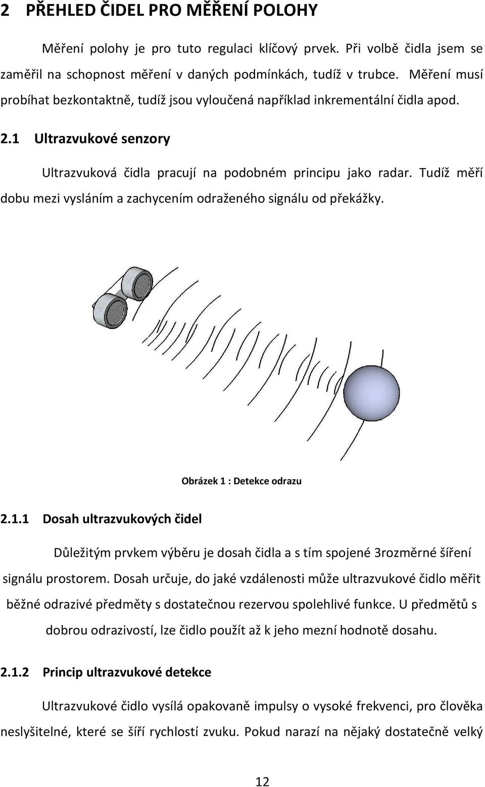 Tudíž měří dobu mezi vysláním a zachycením odraženého signálu od překážky. Obrázek 1 