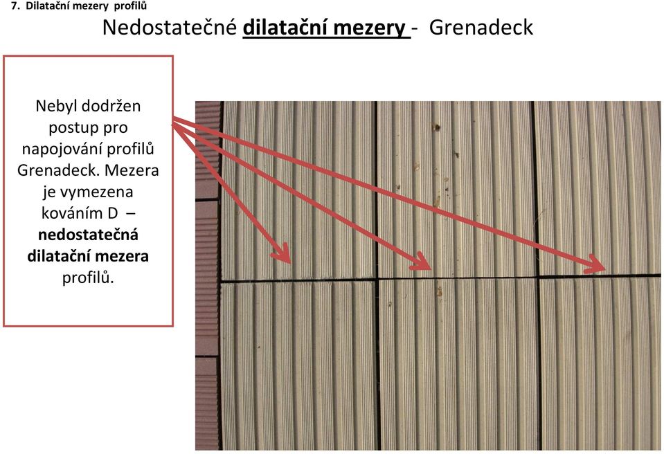 postup pro napojování profilů Grenadeck.