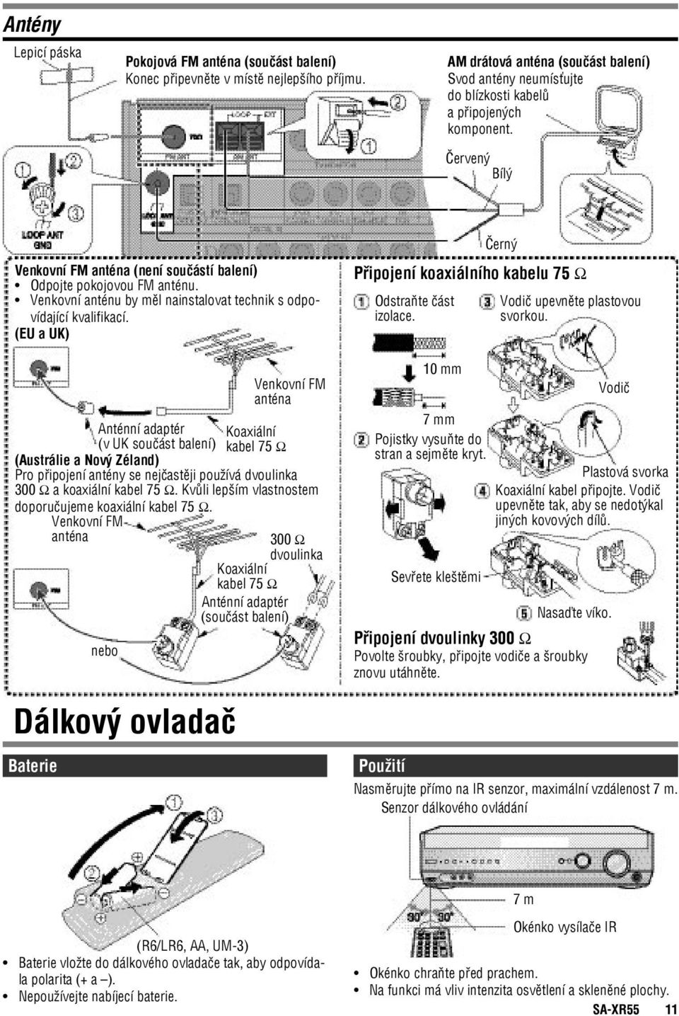 Venkovní anténu by měl nainstalovat technik s odpovídající kvalifikací.