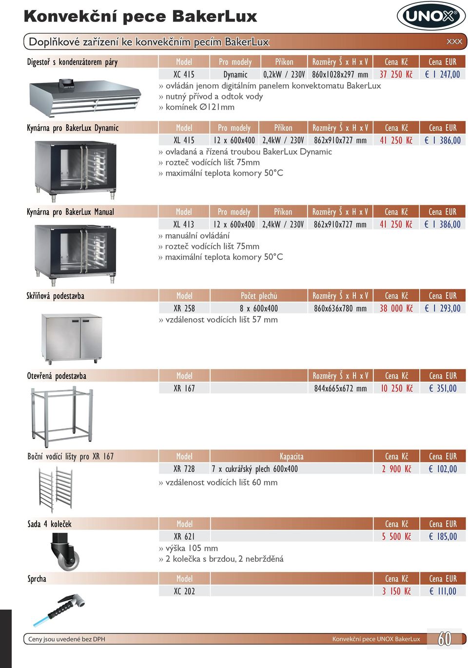 41 250 Kč 1 386,00 ovladaná a řízená troubou BakerLux Dynamic rozteč vodících lišt 75mm maximální teplota komory 50 C Kynárna pro BakerLux Manual Model Pro modely Příkon Rozměry Š x H x V Cena Kč