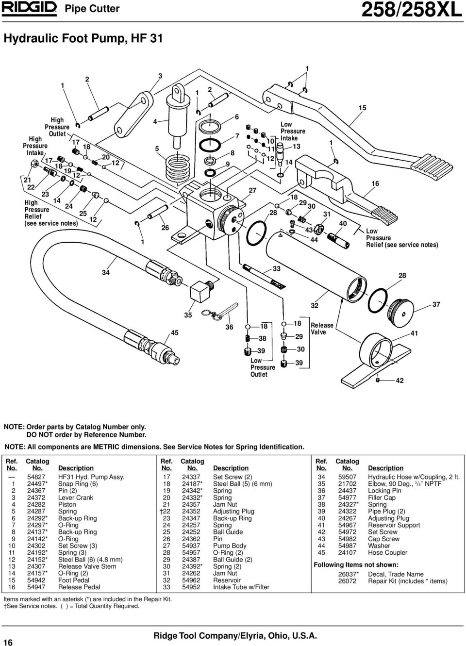 * Snap Ring () * Pin () * Lever Crank * Piston * Spring * Back-up Ring * O-Ring * Back-up Ring * O-Ring 0* Set Screw () * Spring () * Steel Ball () (.